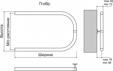 Эконом П-обр AISI 32х2 500х500 Полотенцесушитель  TERMINUS Магнитогорск - фото 3