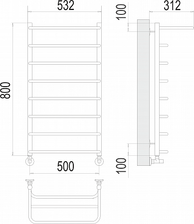 Полка П8 500х800  Полотенцесушитель  TERMINUS Магнитогорск - фото 3