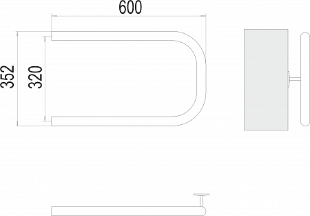 П-обр AISI 32х2 320х600 Полотенцесушитель  TERMINUS Магнитогорск - фото 3