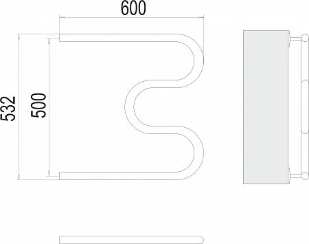 М-обр AISI 32х2 500х600 Полотенцесушитель  TERMINUS Магнитогорск - фото 3
