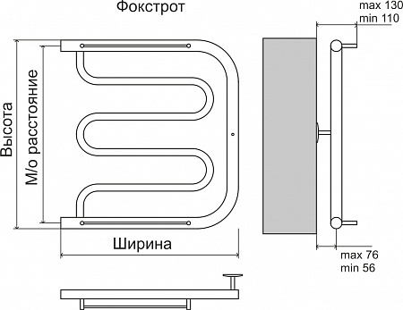 Фокстрот AISI 32х2 500х600 Полотенцесушитель  TERMINUS Магнитогорск - фото 3