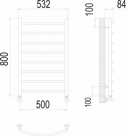 Классик П8 500х800 Полотенцесушитель  TERMINUS Магнитогорск - фото 3