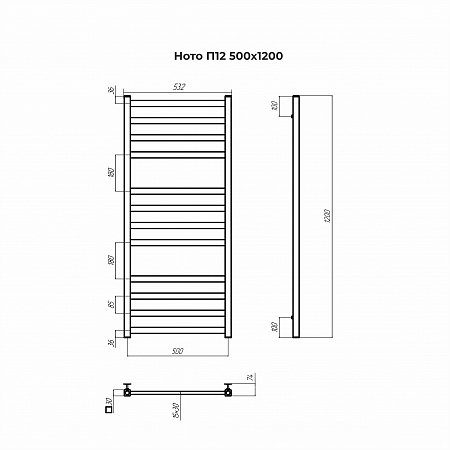 Ното П12 500х1200 Полотенцесушитель TERMINUS Магнитогорск - фото 3