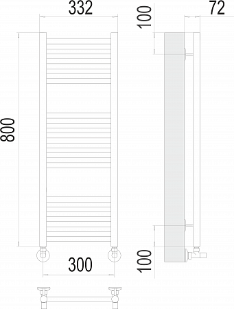 Аврора П16 300х800 Полотенцесушитель  TERMINUS Магнитогорск - фото 3