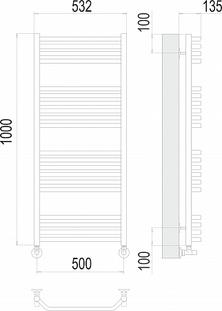 Виктория П20 500х1000 Полотенцесушитель  TERMINUS Магнитогорск - фото 3