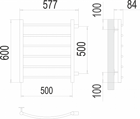 Классик П6 500х600 бп500 Полотенцесушитель  TERMINUS Магнитогорск - фото 3