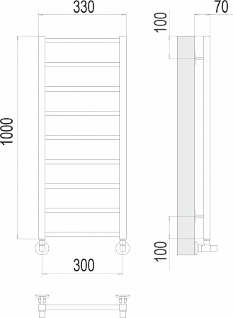 Контур П9 300х1000 Полотенцесушитель  TERMINUS Магнитогорск - фото 3