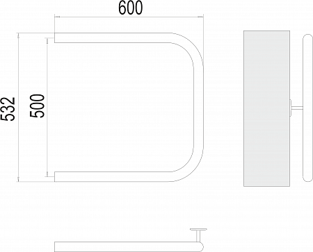 П-обр AISI 32х2 500х600 Полотенцесушитель  TERMINUS Магнитогорск - фото 3