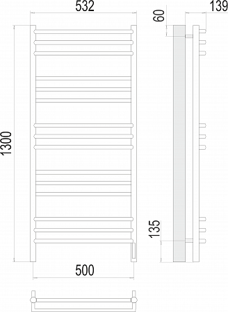 Прато П15 500х1300 электро (sensor quick touch) Полотенцесушитель  TERMINUS Магнитогорск - фото 3