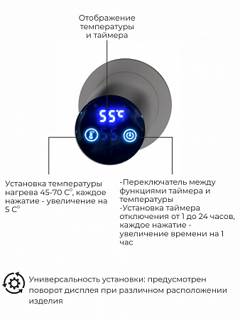Рондо П2 350х760 электро Полотенцесушитель TERMINUS Оружейная сталь Магнитогорск - фото 5